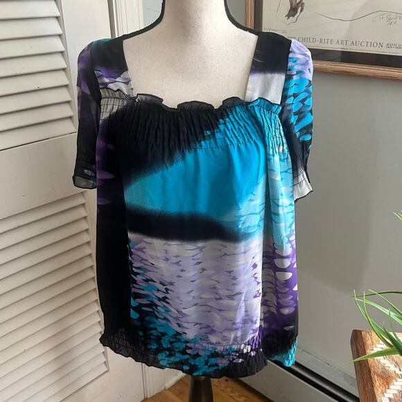 Vintage Nicola Top Womens Small Chiffon Babydoll Retro Y2K Dark Fairy Goth Girl - Picture 1 of 9